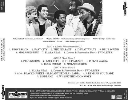 WEATHER REPORT / LIVE IN SAN JOSE 830413 (3CDR)