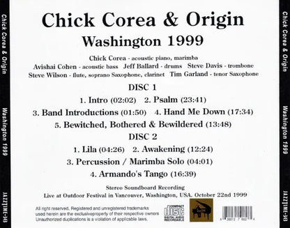Chick Corea & Origin / Washington 1999 STEREO SOUNDBOARD (2CDR)