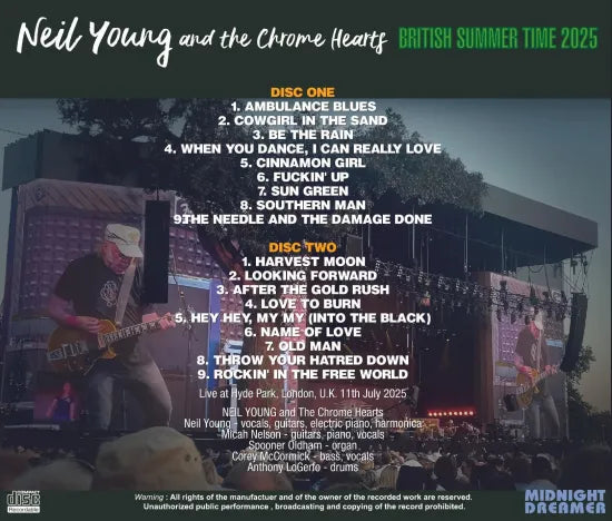 NEIL YOUNG and THE CHROME HEARTS / BRITISH SUMMER TIME 2025 (2CDR)