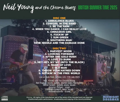 NEIL YOUNG and THE CHROME HEARTS / BRITISH SUMMER TIME 2025 (2CDR)