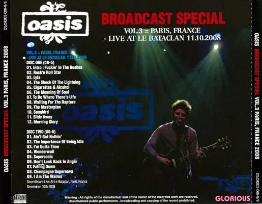 OASIS / BROADCAST SPECIAL VOL.3 STEREO SOUNDBOARD (2CDR)