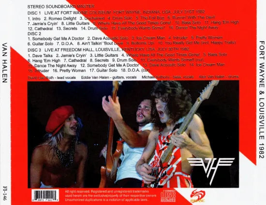 VAN HALEN / FORT WAYNE & LOUISVILLE 1982 STEREO SOUNDBOARD (3CDR)
