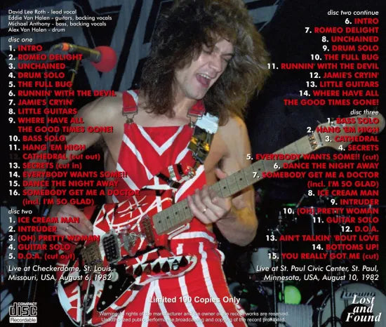 VAN HALEN / HOT AUGUST NIGHTS 1982 Soundboard (3CDR)