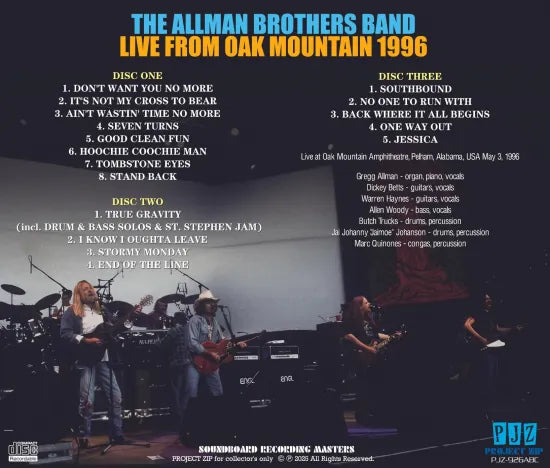 THE ALLMAN BROTHERS BAND / LIVE FROM OAK MOUNTAIN 1996  SOUNDBOARD (3CDR)
