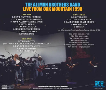 THE ALLMAN BROTHERS BAND / LIVE FROM OAK MOUNTAIN 1996  SOUNDBOARD (3CDR)