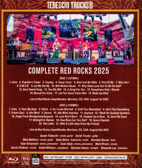 TEDESCHI TRUCKS BAND / COMPLETE RED ROCKS 2025 PRO SHOT (2BDR)