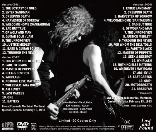 METALLICA / DOUBLE MONTREAL 1993 SOUNDBOARD (2CDR+1DVDR)