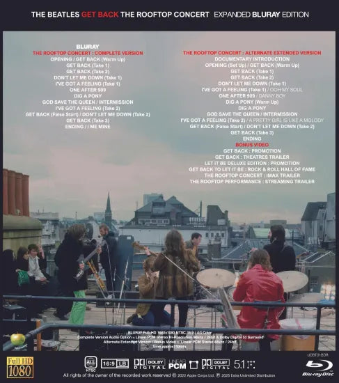 THE BEATLES / GET BACK THE ROOFTOP CONCERT (1BDR)