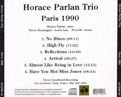 Horace Parlan Trio / Paris 1990 STEREO SOUNDBOARD (1CDR)