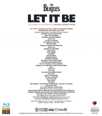 THE BEATLES / "LET IT BE" THE ORIGINAL MOTION PICTURE  SPECIAL EDITION (1BDR)