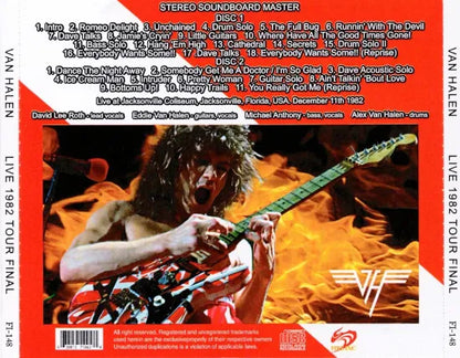 VAN HALEN / LIVE 1982 TOUR FINAL STEREO SOUNDBOARD (2CDR)