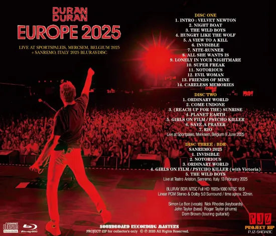 DURAN DURAN / EUROPE 2025 (2CDR+1BDR)