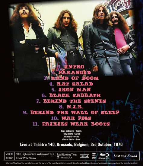 BLACK SABBATH / BRUSSELS 1970 HD REBROADCAST EDITION PRO-SHOT (1BDR)