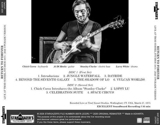 RETURN TO FOREVER / LIVE AT TROD NOSSEL STUDIOS 1975 2026 UPGRADE VERSION (2CDR)