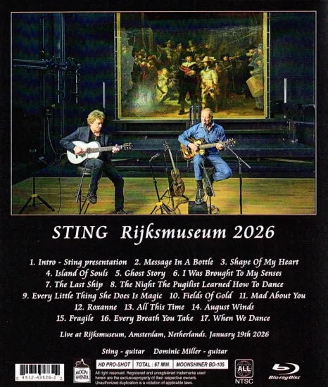 STING / Rijksmuseum 2026 HD PRO-SHOT (1BDR)