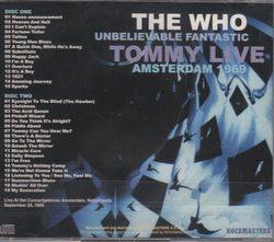 WHO / UNBELIEVABLE FANTASTIC TOMMY LIVE 1969 SOUNDBOARD (2CD)