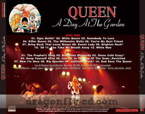 QUEEN / A DAY AT THE GARDEN (2CDR)
