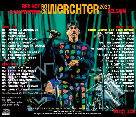 RED HOT CHILI PEPPERS / ROCK WERCHTER 2023 (2CDR+1DVDR)