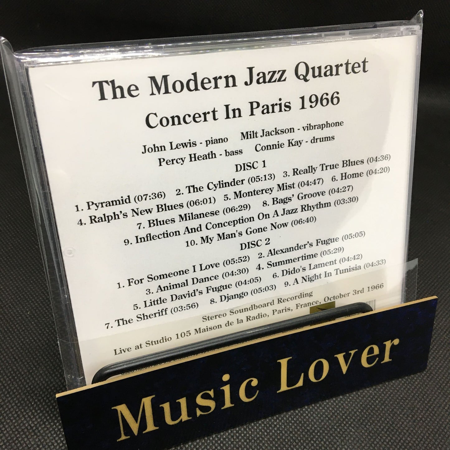 The Modern Jazz Quartet / Concert In Paris 1966 STEREO SOUNDBOARD (2CDR)