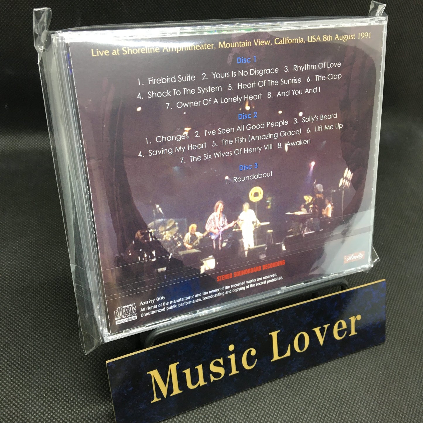 YES / MOUNTAIN VIEW 1991 DAT MASTER STEREO SOUNDBOARD (3CDR)