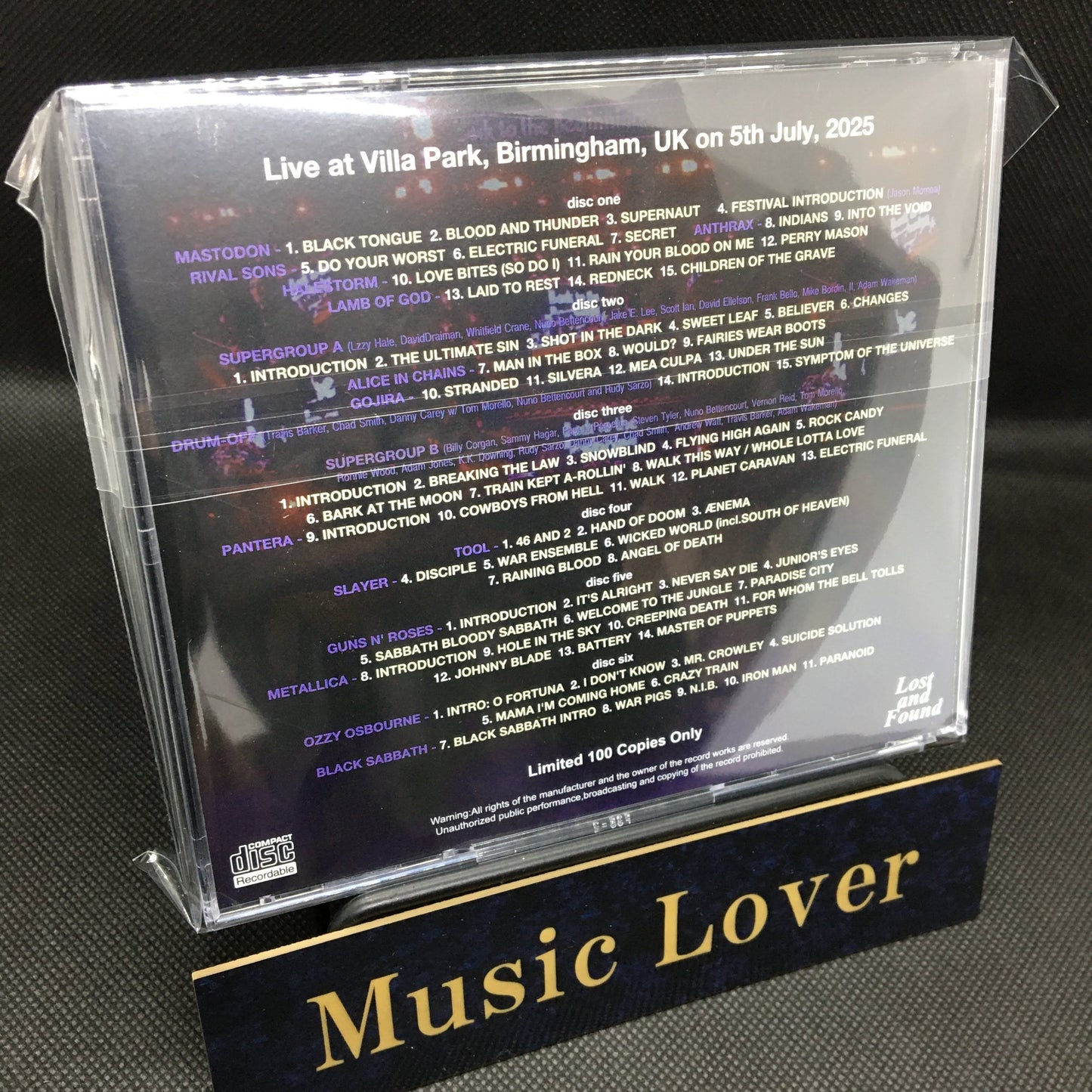 V.A. (BLACK SABBATH and FRIENDS) / BACK TO THE BEGINNING (6CDR) STEREO SOUNDBOARD