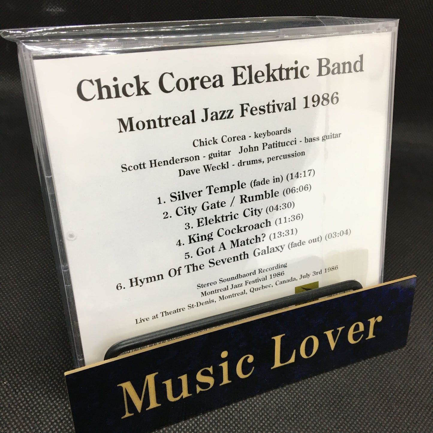 CHICK COREA / MONTREAL JAZZ FESTIVAL 1986 STEREO SOUNDBOARD (1CDR)