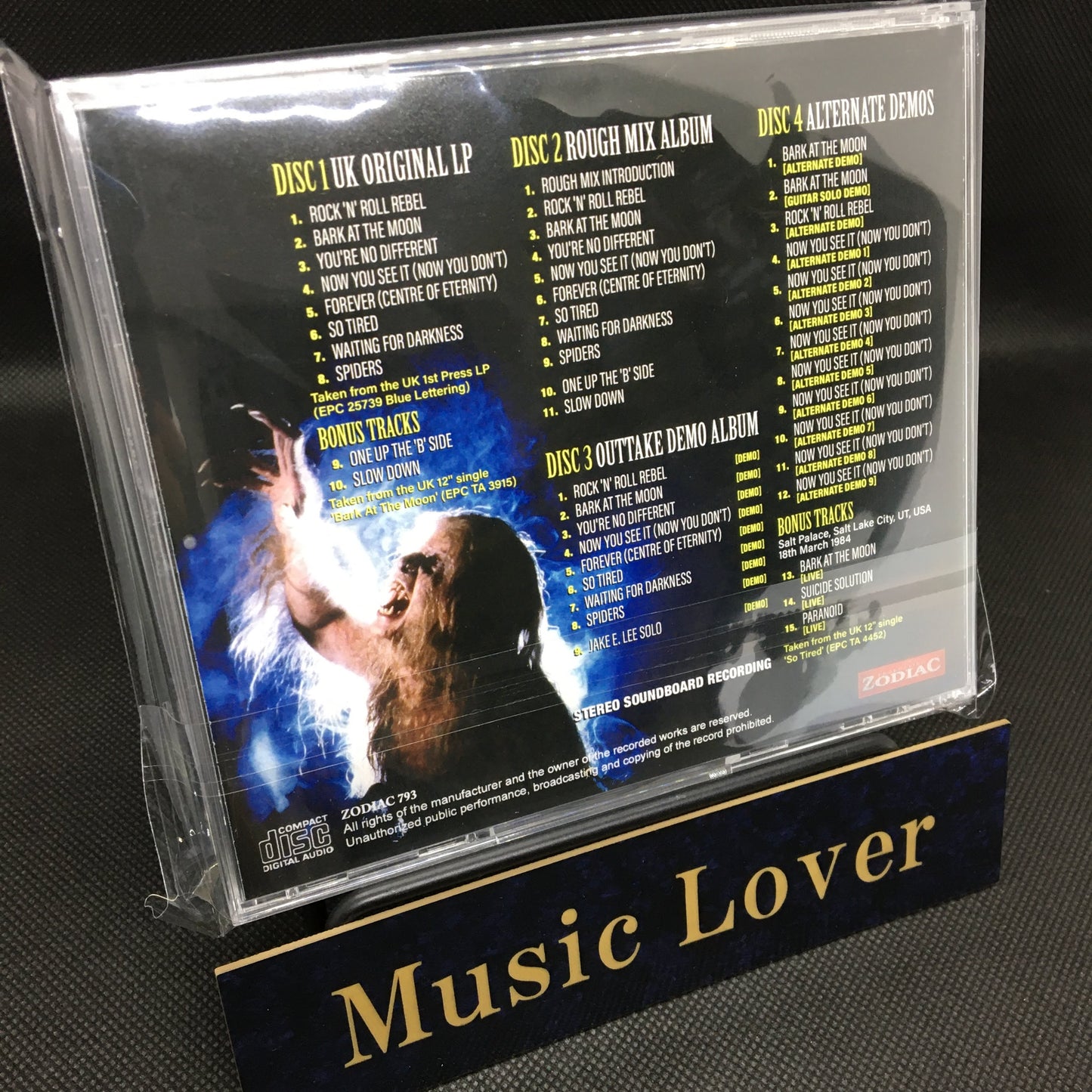 OZZY OSBOURNE / BARK AT THE MOON THE ULTIMATE COLLECTION STEREO SOUNDBOARD (4CD)