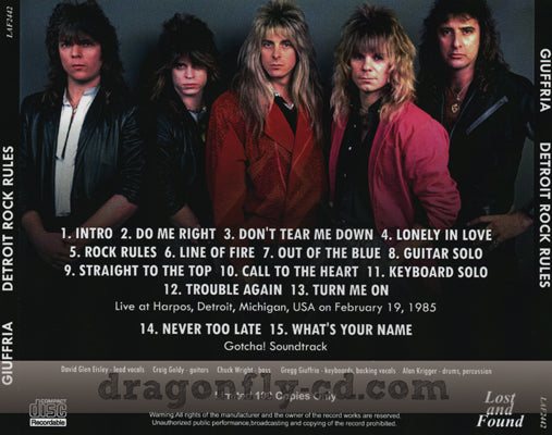 GIUFFRIA / DETROIT ROCK RULES Soundboard (1CDR)