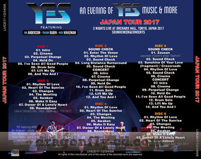 YES feat. ANDERSON, RABIN, WAKEMAN / JAPAN TOUR 2017 (6CDR)