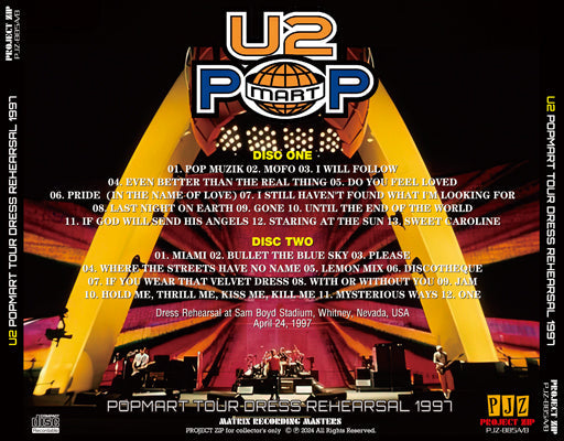 U2 / POPMART TOUR DRESS REHEARSAL 1997 SOUNDBOARD (2CDR) – WORLD