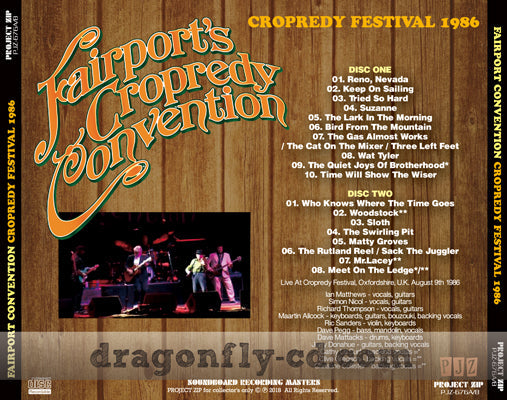 FAIRPORT CONVENTION / CROPREDY FESTIVAL 1986 Soundboard (2CDR)