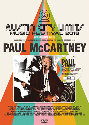 PAUL McCARTNEY / AUSTIN CITY LIMITS 2018 WEEKEND ONE DVD VERSION PRO-SHOT (1DVD)