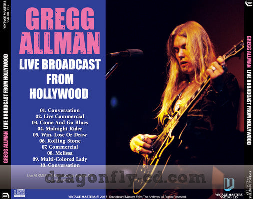 GREGG ALLMAN / LIVE BROADCAST FROM HOLLYWOOD Soundboard (1CDR)