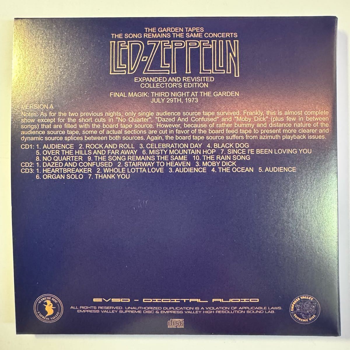 LED ZEPPELIN / THE GARDEN TAPES (18CD BOX SET) Limited reproduction Crazy Live Complete Edition Empress Valley New