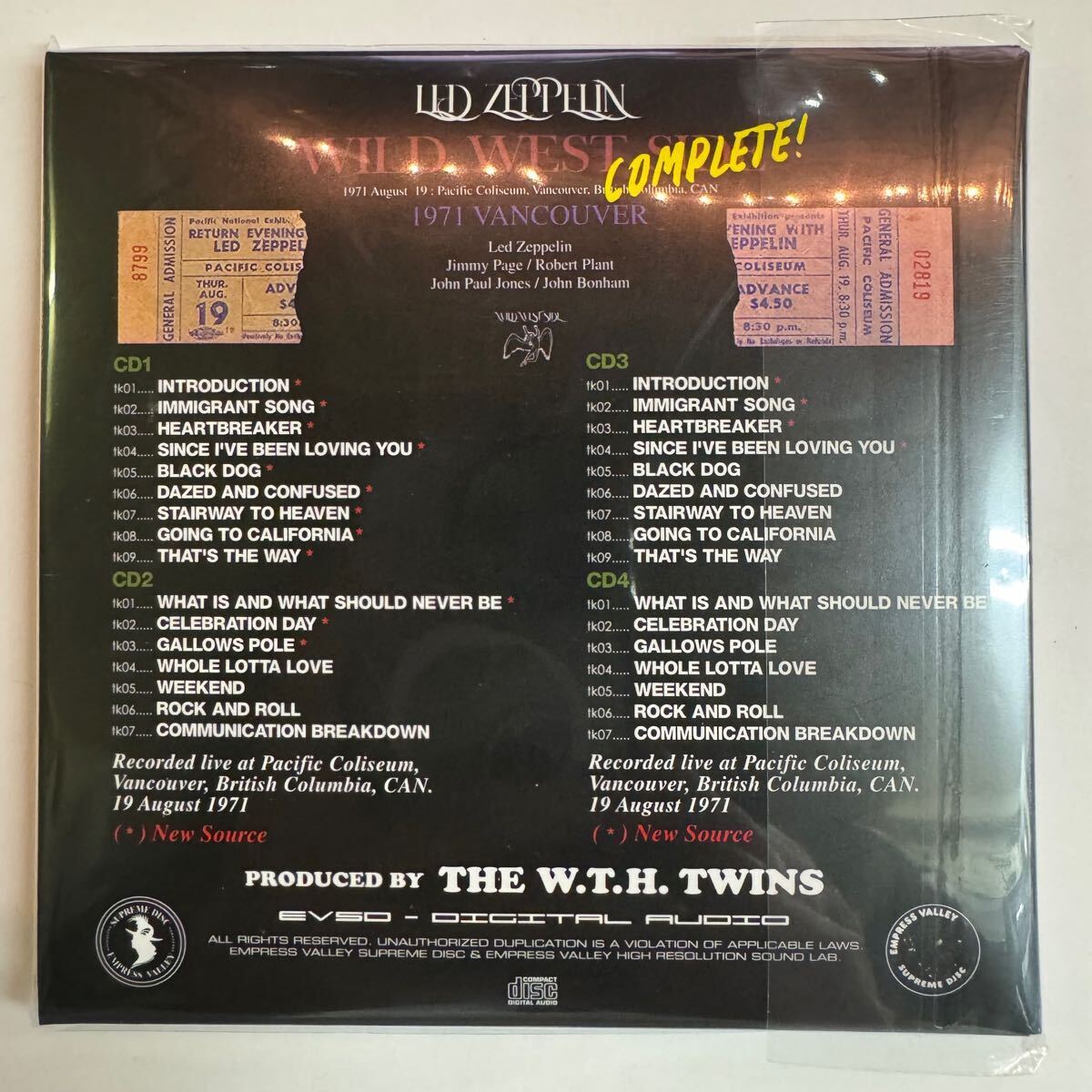 LED ZEPPELIN / WILD WEST SIDE Complete! 1971 (4CD) Empress Valley