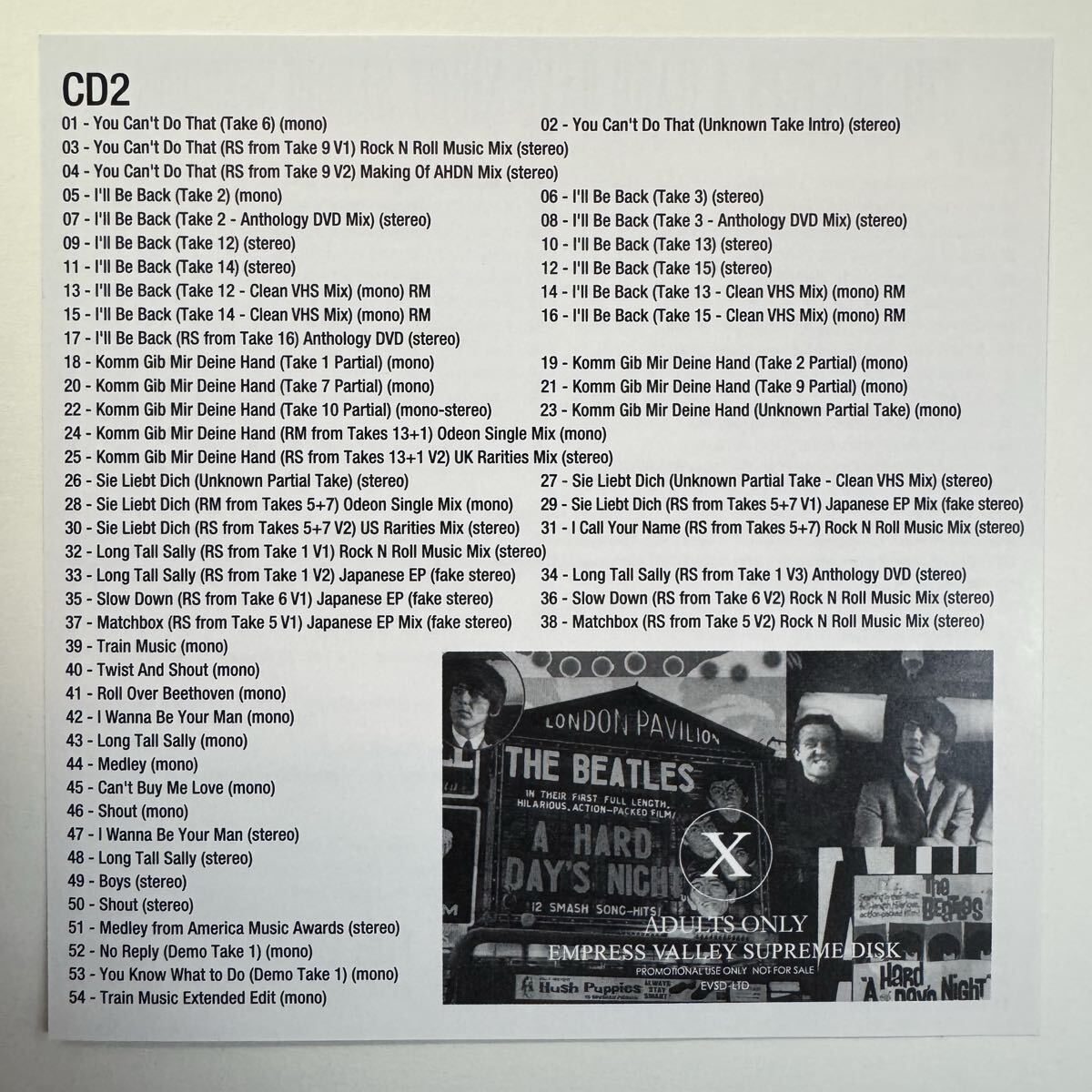 THE BEATLES / A HARD DAY’S NIGHT studio sessions captain acid remaster (4CD)