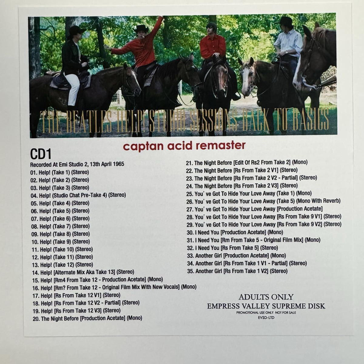 THE BEATLES / HELP! studio sessions captain acid remaster (3CD)