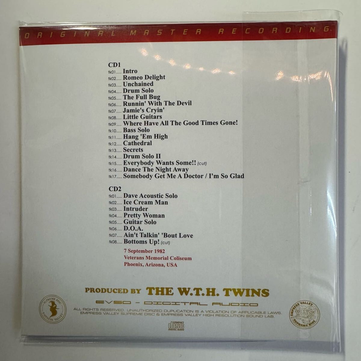 VAN HALEN / Phoenix Night 1982 (2CD) SOUNDBOARD Empress Valley New